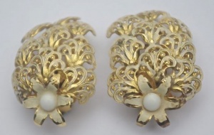Vintage 1960s Italian Gold Plated Earrings